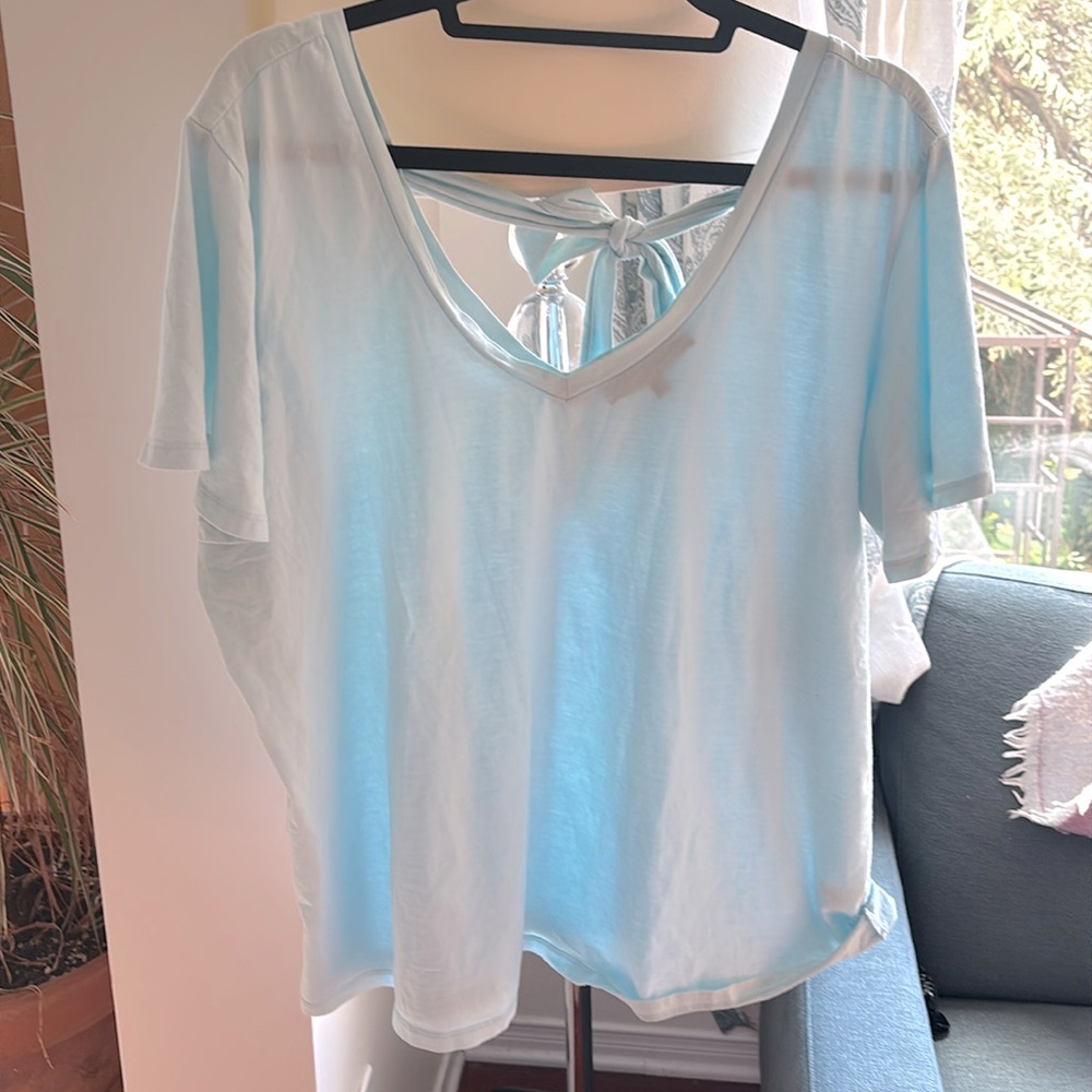 Eloquii Light Blue Short Sleeve Top